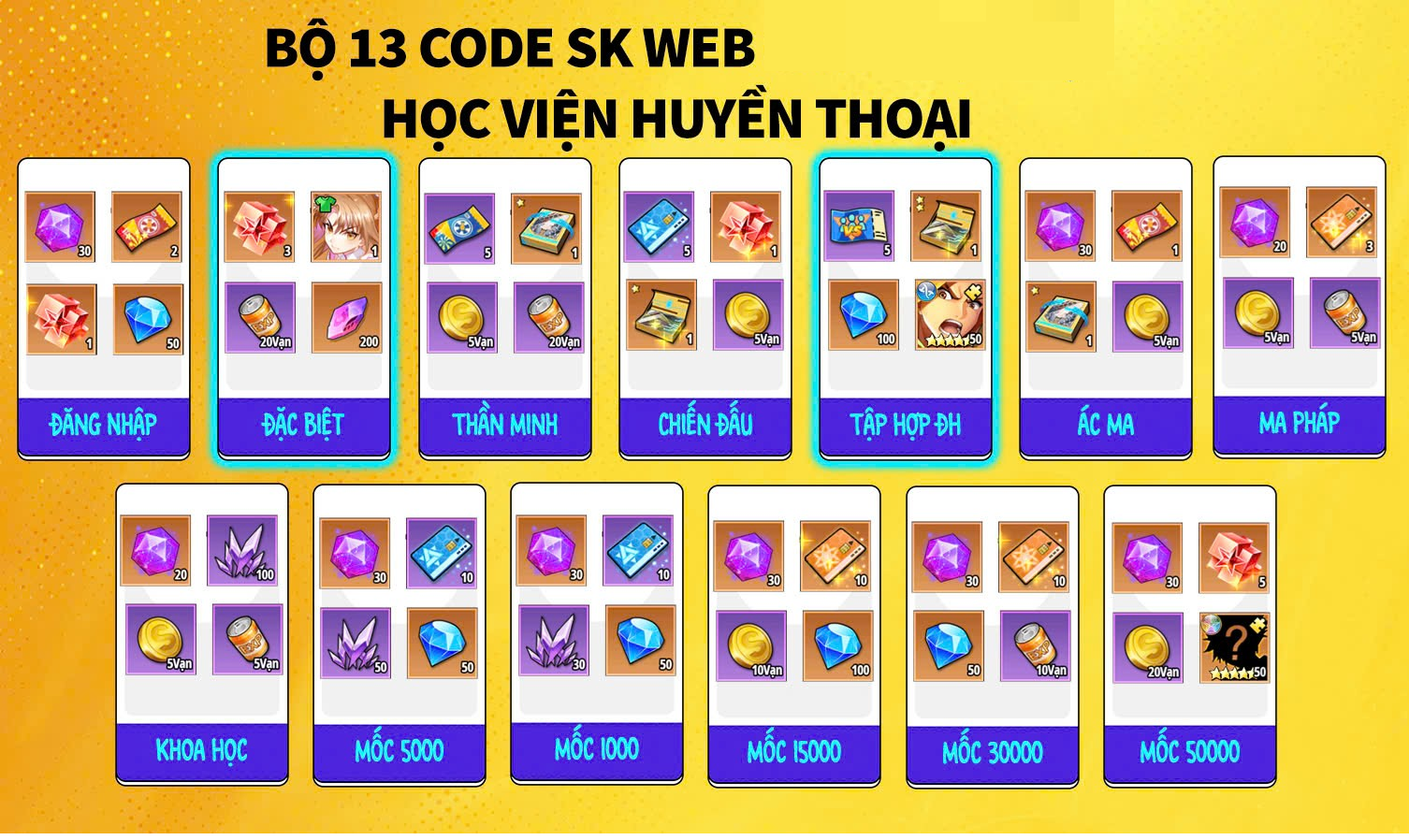 Code Học Viện Huyền Thoại