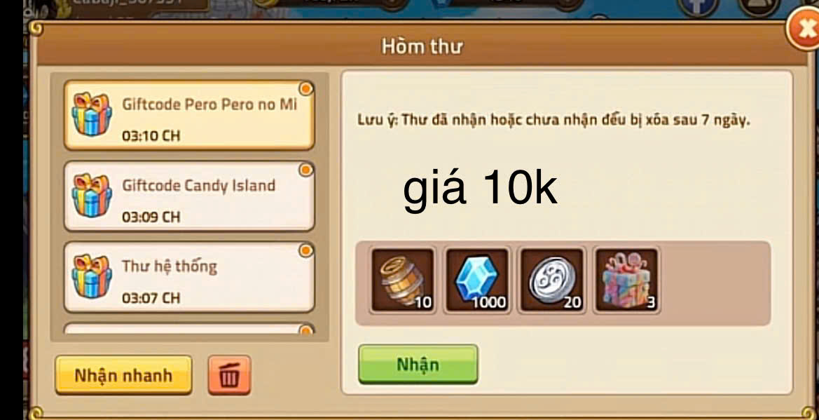 Code Hải Tặc Đại Chiến